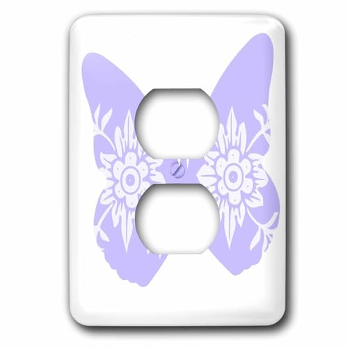 Couverture Lilas Floral Print Papillon 3dRose Lsp_43985_6 plaid doux
