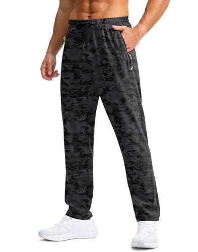 Image of Pudolla Men's Lightweight Hiking Pants Quick Dry Outdoor Sweatpants with Zipper Pockets for Athletic Workout Casual Travel