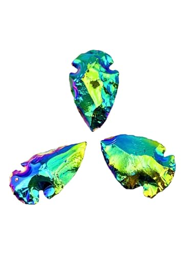 Pointe de flèche en quartz Aura titane pour bijoux DIY et création artisanale lithothérapie
