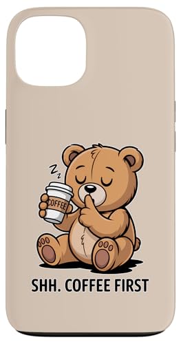 Shh Coffee First Sleepy Bear ���[���A �I�t�B�X �X�}�z�P�[�X iPhone 13 �p