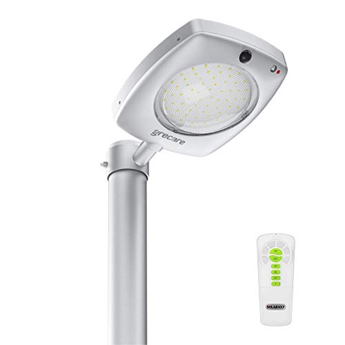 街路灯 ソーラー LEDソーラーライト 18w 約3000lm 100W水銀灯相当 太陽発電 夜間自動点灯 人感センサー IP65防水 耐塩形 配線工事不要 エリア照明器具 屋外 街灯 外灯 庭先灯 駐車場灯 防犯灯 工業団地 車道 歩道など最適「3年保証」