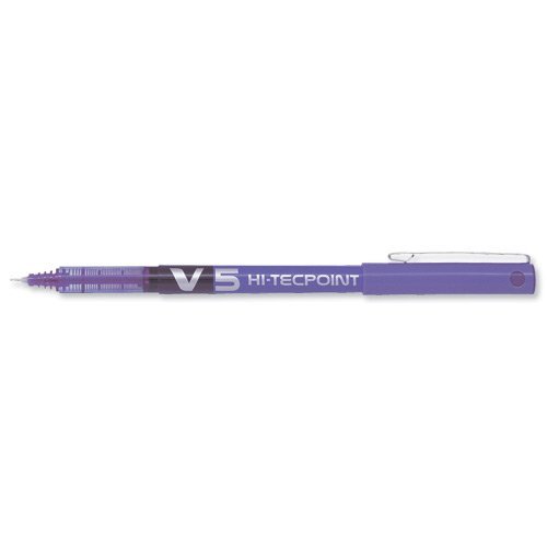 Pilot V5 Stylo à bille pointe aiguille 0.5 mm tracé violet en lot de 12 stylos V508