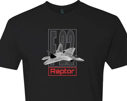 The F-22 Raptor, military jet, t-shirt Black. Our patriotic military jet tees for veterans, retired and active pilots feature bold designs that honor your service. (XL, black)2