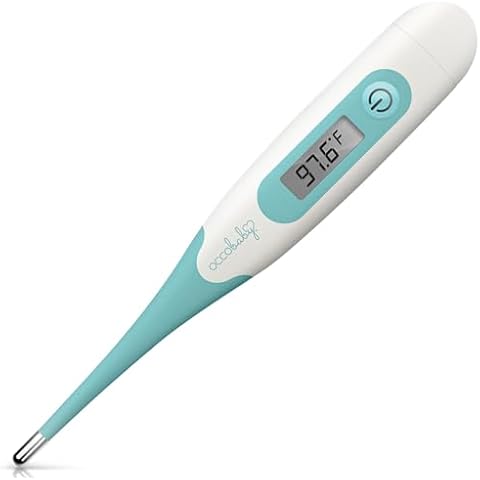 OCCObaby Clinical Digital Baby Thermometer - LCD, Flexible Tip, 10 Second Quick Accurate Fever Read Rectal Oral & Underarm Use Waterproof Thermometer for Kids Cover