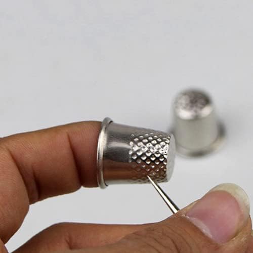 Pack of 3 Thimble Cutter Sewing Tool Silver Metal Handle Finger Guard Protective Pen Needle Handmade Sewing Machine Accessories Durable Useful and Practical Cute Design Practical Design and Long