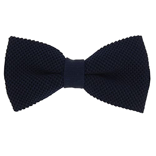 Nœud papillon tricot bleu marine en soie PAULO pour parfaire un look casual chic moderne