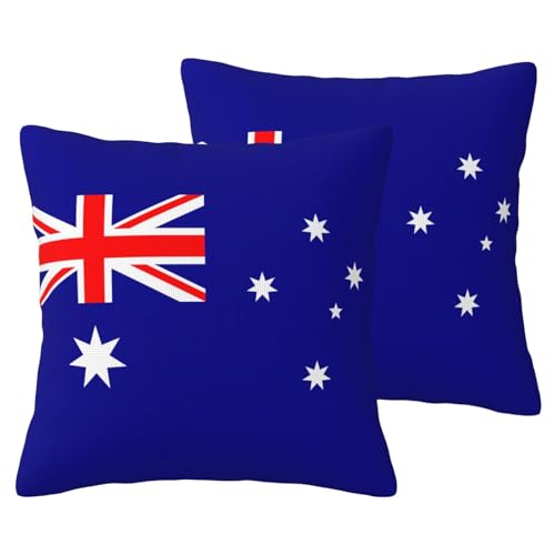 Housse de coussin drapeau australien EdWal lot de 2 pour rénover vos canapés - 2