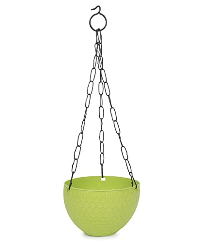 JOREN Hanging Flowers Pots with Metal Hanging Chain Hanging Planers for Balcony, Home, Garden Decor Indoor and Outdoor Planting Pots for Plants Multicolour Pack - 6,