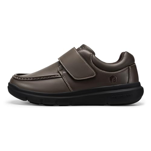 Image of FitVille Wide Diabetic Walking Shoes for Men Leather Oxford Comfortable Dress Business Casual Shoes Sneakers for All-Day Comfort