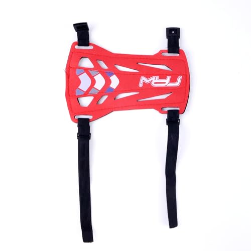 Moyujian 11.2in Long/6.7in Short Armguard Professional Competition Archery Bow Range with 4-Strap/2-Strap Buckles Shooting Practice Guard Nylon Carbon Forearm Protector Arm Guard?Red?Short?