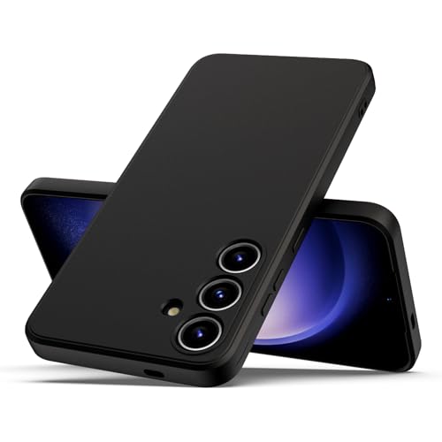 Image of Kapa Matte Protective Lens Flexible Back Cover for Samsung Galaxy S24 | Slim Silicone with Soft Lining Shockproof Full Body Bumper Case (Black)