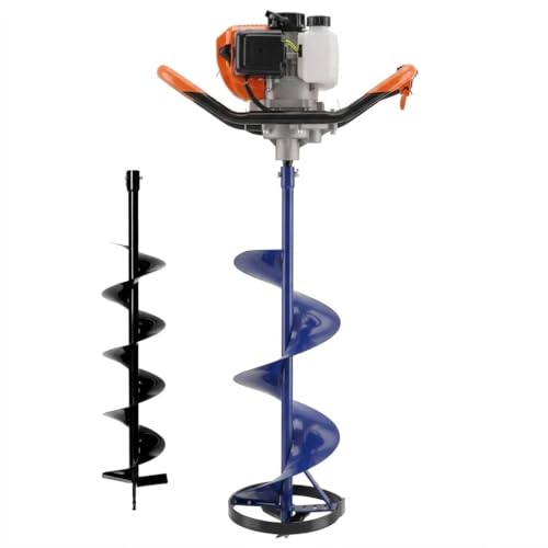 Kselythan 52CC Gas Powered Auger, 2 Stroke Gas Post Hole Digger with 10' x 31.5' Drill Bit, Power Auger for Ice Fishing & Earth Drilling, EPA Certified, Farm Garden Planting