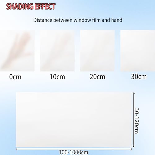 Frosted Window Film 70 x 280 cm Blokująca Promienie Uv, Matowa, Nieprzezroczysta, Zdejmowalna, Przylegająca Elektrostatycznie, Folia Na Szkło Matowe Na Okna, biały mat