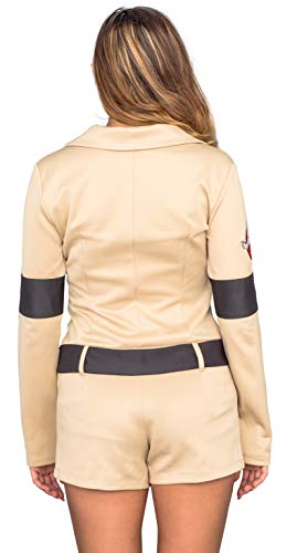Mad Engine Ghostbusters Womens Romper Costume with 4 Interchangeable Name Patches