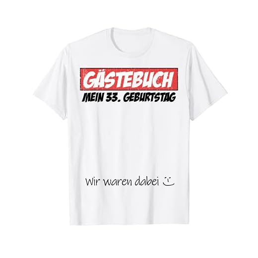 Libro de visitas para fiesta de 33 cumpleaños, diseño de hombre y mujer Camiseta