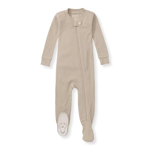 Image of Burt's Bees Baby unisex-baby Honeysoft Sleeper Pajamas, Zip Front Non-slip Footed Footie Pjs, Organic Cotton & Lyocell
