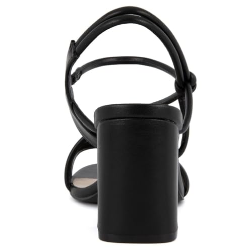 Sugar Women's Strappy Dress Sandals – Slip-On Block Heel Heels for Women, Open Toe Evening Party Shoes with Sparkly or Smooth Finish3