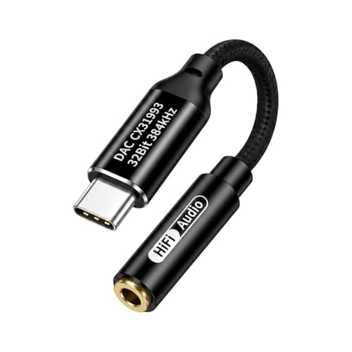 Image of Verilux Type C to 3.5 mm Audio Jack Connector, 3.5 mm Jack to Type C HiFi Headphone Jack Cable Cord with DAC CX31993 Chipset Hi-Res 32bit /384KHz for iPhone 17 /16 /15, Galaxy S26 /S25 /S24, Pixel 9, iPad
