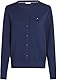 Tommy Hilfiger Damen Strickjacke Cardigan Jersey Fine mit Knopfleiste, Blau (Dark Night Navy), M