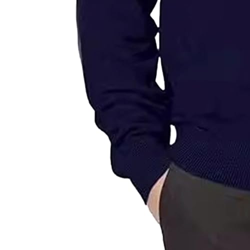 JEShifangjiusu Men's V-Neck Long Sleeve Pullover Casual Ribbing Edge Slim Fit Sweater Lightweight Breathable Sweater4