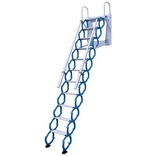 Escalera para ático al aire libre, escalera retráctil con mango de reposabrazos, escalera de extensión de hasta 600 libras, escalera de escape o litera (2,5-2,75 m)