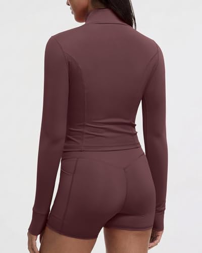 Image of SUUKSESS Women Golden Full Zip Up Workout Cropped Jackets Lightweight Athletic Yoga Tops
