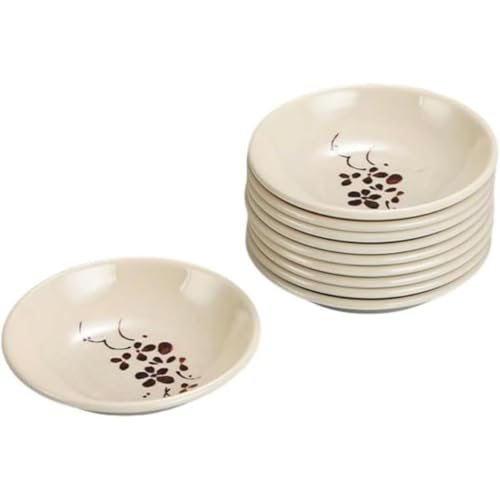 AOCIR 醤油皿10個セット お醤油皿や薬味皿 和食器 豆皿 小皿 前菜皿 漬物皿 ミニボウル 調味料皿 副菜鉢 食洗器対応 電子レンジ対応 (2,8.8 cm)