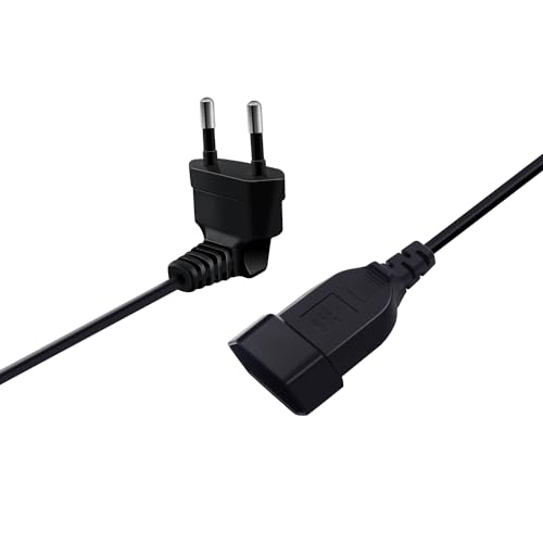 HuaLiSiJi Verlängerungskabel Eurostecker Kurz Verlängerungskabel Flach Auf Rund 2,5A 250V, für Haushaltsgeräte TV PC Computer Monitor Etc (0.3m)