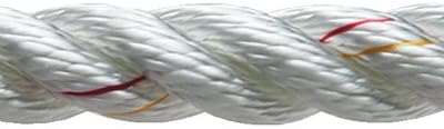 New England Ropes 1/2" X 15' Premium Nylon 3 Strand Dock Line - White w/Tracer