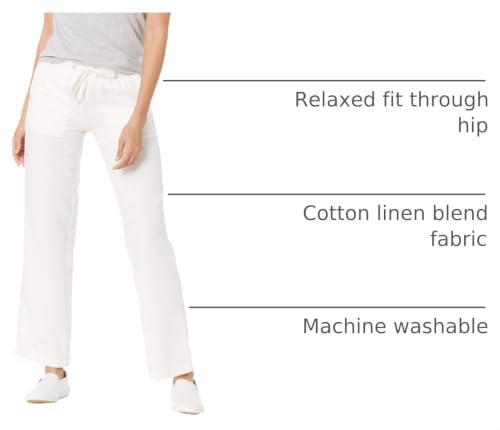 Image of Amazon Essentials Women's Linen Blend Drawstring Relaxed Fit Wide Leg Pants (Available in Plus Size)