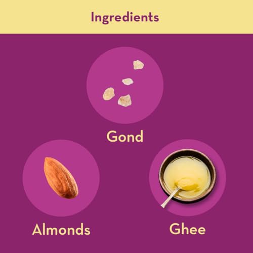 Image of GO DESi Atta Gond Laddu - 200 /150 grams | With Pure Cow Ghee | No Palm Oil or Maida | Sweets