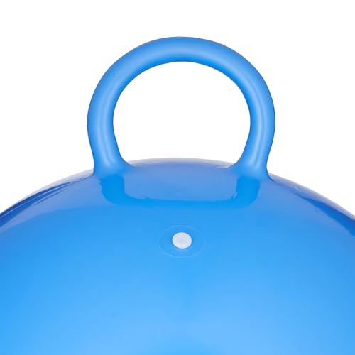 Relaxdays 10x Hüpfball Kinder, Hund, mit Griff, für Drinnen und Draußen, mit Tier-Motiv, Weich, 45 cm Durchmesser, Blau