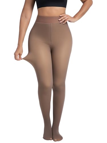 Image of Blostirno Women's Fleece Lined Tights Thermal Pantyhose Leggings Opaque Winter Warm Thick Stockings Tights