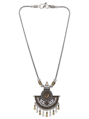 Efulgenz Boho Vintage Antique Ethnic Gypsy Tribal Indian Oxidized Gold Silver Statement Tassel