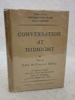 Hardcover Edna St. Vincent Millay CONVERSATION AT MIDNIGHT 1937 Harper & Brothers, NY 10th Book