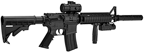 2EAGLE Fusil Airsoft M83 A1 Style M4-Plastique Haute résistance/Couleur Noir/électrique (0.5 Joule)-Semi/Full Automatique-livré avec Accessoires, 950 mm