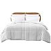 Amrapur Overseas | Goose Down Alternative Microfiber Quilted Reversible Comforter / Duvet Insert - Ultra Soft Hypoallergenic Bedding - Medium Warmth for All Seasons - [Queen, White/White]
