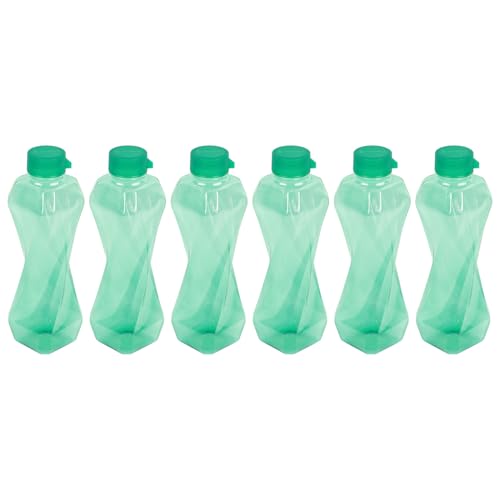 Image of PEARLPET Twist BPA-Free Plastic Water Bottle Set |Lightweight, Leak-Proof & Freezer Safe - Pack of 6 (1000ml Each), Green