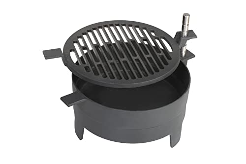 Morsø Grill ’71 Table – Holzkohlegrill mit schwenkbarem Grillrost aus Gusseisen, Tischgrill für Balkon, Terrasse und Outdoor, im cleanen Design, 33 x 31 cm, Schwarz