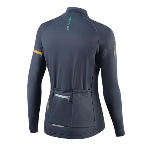 Chaqueta térmica de ciclismo para hombre manga larga gris M miniatura 2