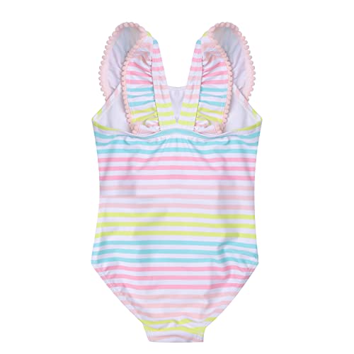 LIZENS Girls Swimsuit Kids Scalloped One Piece Ruffle Swimsuit Girls Swimwear Print2