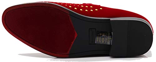 Image of SPK26 Men's Vintage Velvet Rhinestone Designer Dress Loafers Slip On Shoes Classic Tuxedo Dress Shoes