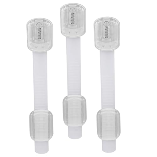 ifundom 3個子供用 ロック キャビネット 冷蔵庫 トイレ便座 ゴミ箱用 ストラップ付き ベビー ペット防止 食器棚 オーブン収納対応 簡単取り付け
