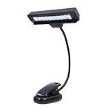 GOOHOCHY notenpult licht LED tischlampe Leseleuchte Studiere Licht Nachtlernlampe Aufstecklampe Musik Partitur Licht Augenschutz-Clip-Lampe Kunststoffschale Black