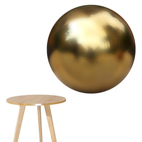Genérico Hohlkugel aus Stahl 201 – nahtlos Titan-Gold, poliertes Finish | dekorative Gartenkugel für Rasen, Teich, Hof, Terrasse, glänzend für Haus und Außenbereich