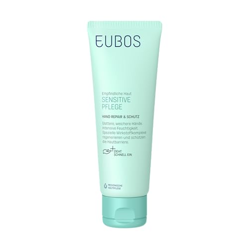 EUBOS SENSITIVE PFLEGE | Hand Repair & Schutz | Pflegende Handcreme für trockene, rissige Hände | Für spürbar glattere und weichere Hände | Hautverträglichkeit dermatologisch bestätigt | 75ml