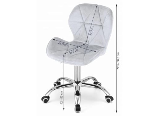 Image of Amazon Brand - Umi Height-Adjustable Velvet Office Study Computer Desk Chair for Salon, Spa, Bar in Light Blue Color