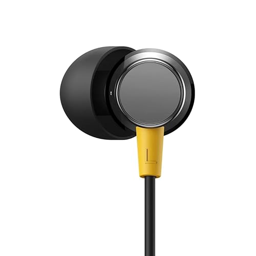 Image of realme Buds 3 Wired Earphones with Mic (Black) | 9mm Dynamic Driver | 3.5mm Jack | Single Button Control | Braided Tangle-Free Cable | Model RMA2419 (Buds 3 3.5mm Wired Earphone, Color Black)