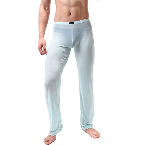 cloudmall Mens Ice Silk Long Yoga Pant Low Rise Elastic Stretchy Nightwear Pajama Bottoms2