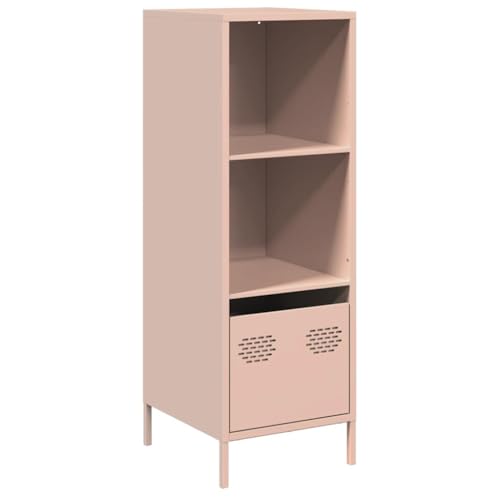 vidaXL Aparador de Acero Rosa 35x39x103,5 cm, Armario para Libros, Armario Moderno para Libros, Armario estantería de Almacenamiento